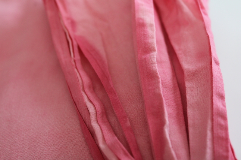vintage 36 inch wide cotton quilting fabric, 8 plus yds hand dyed fabric rose pink solid color