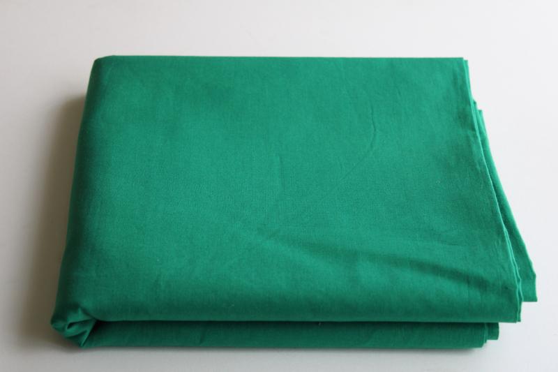 vintage 36 wide cotton fabric, quilting weight solid color kelly green