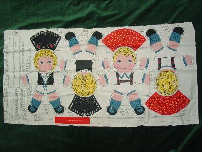 vintage 40's cotton printed toys for sew