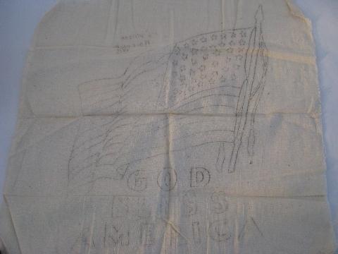 vintage 48 star US flag to embroider, american WWII victory patriotic picture