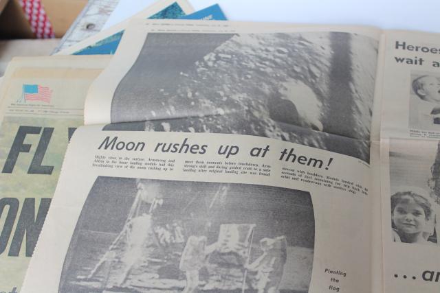 vintage 50 year old Chicago Tribune newspaper & supplement, Moon landing July 21 1969