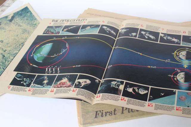vintage 50 year old Chicago Tribune newspaper & supplement, Moon landing July 21 1969