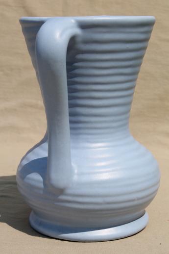 Vintage Abingdon Pottery Vase Wedgwood Blue Matte Glaze Urn Shape