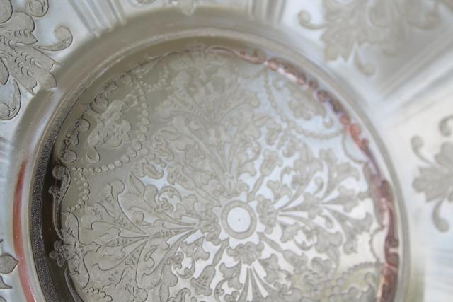 vintage American Sweetheart pink depression glass cake plate or sandwich tray