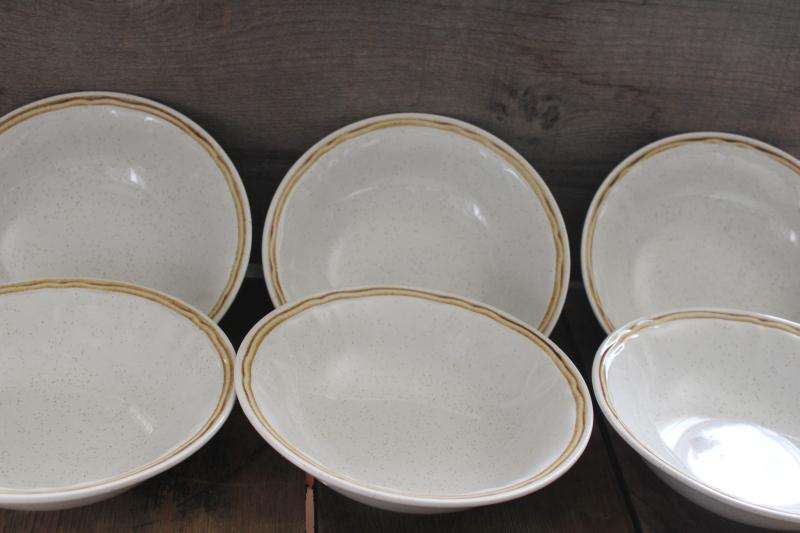 vintage Americana Hearthside Japan Heritage tan stoneware cereal or soup bowls