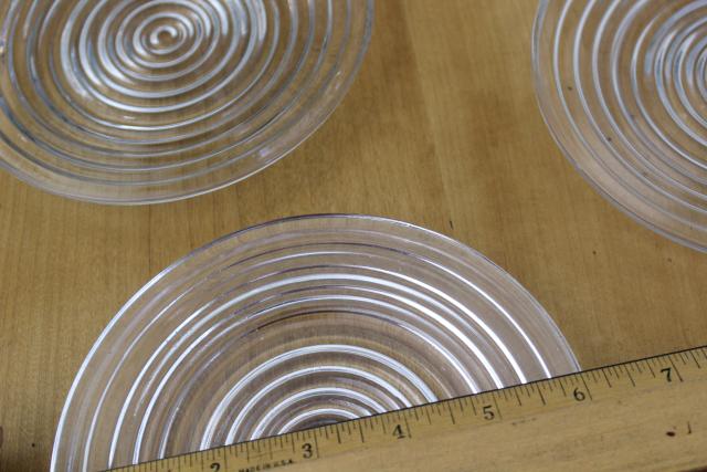vintage Anchor Hocking Manhattan pattern depression glass, set of 6 small plates