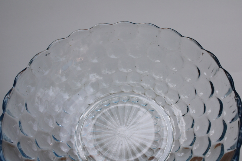 vintage Anchor Hocking bubble pattern bowl, pale blue sapphire depression glass