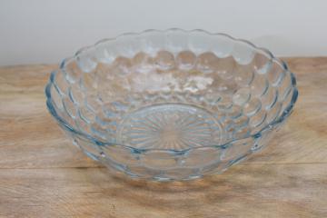 vintage Anchor Hocking bubble pattern bowl, pale blue sapphire depression glass