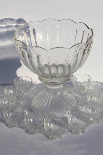 Vintage Anchor Hocking Crystal Paneled Colonial Punch Cup 