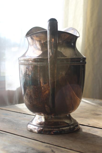 vintage Arlington silver plate pitcher, 1920s art deco Benedict Mfg hotel ware