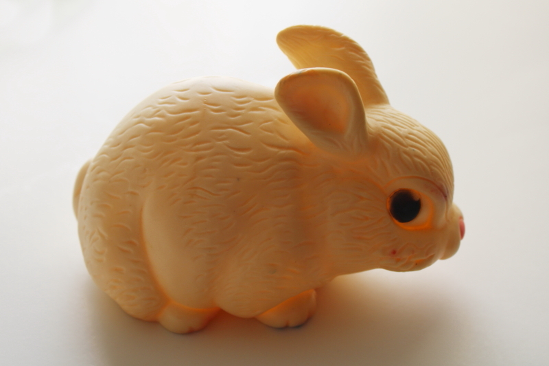 vintage Ashland Rubber squeak toy, baby rabbit w/ working squeaker, Easter bunny