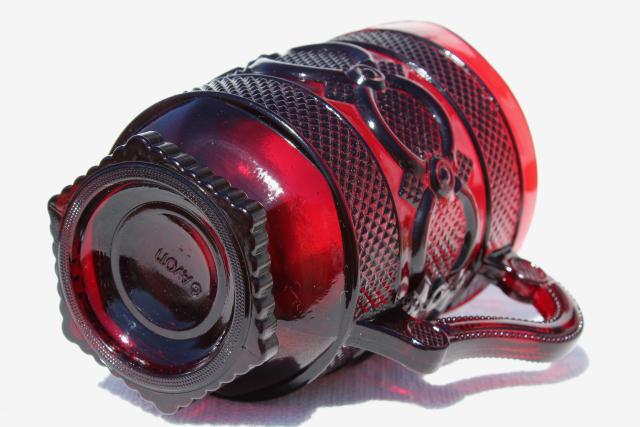 vintage Avon ruby red glass Cape Cod pattern pitcher