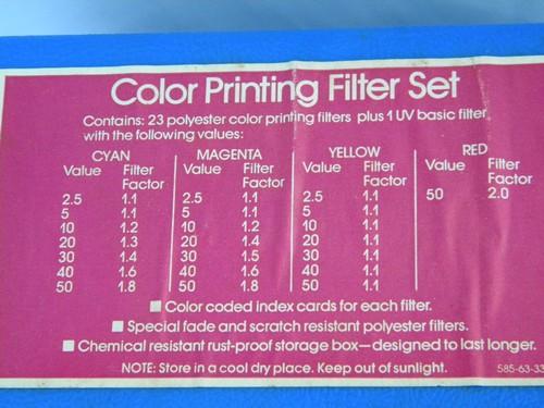 vintage Beseler color filter set for photo darkroom film developing
