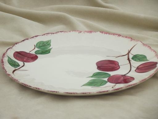 vintage Blue Ridge pottery crab apple painted cake plate or platter