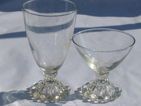 vintage Boopie candlewick beads water glasses & sherbets, service for 8
