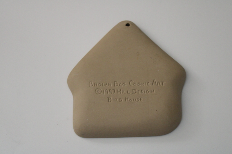 vintage Brown Bag cookie mold, bird in birdhouse craft mold for baking, paper art crafts