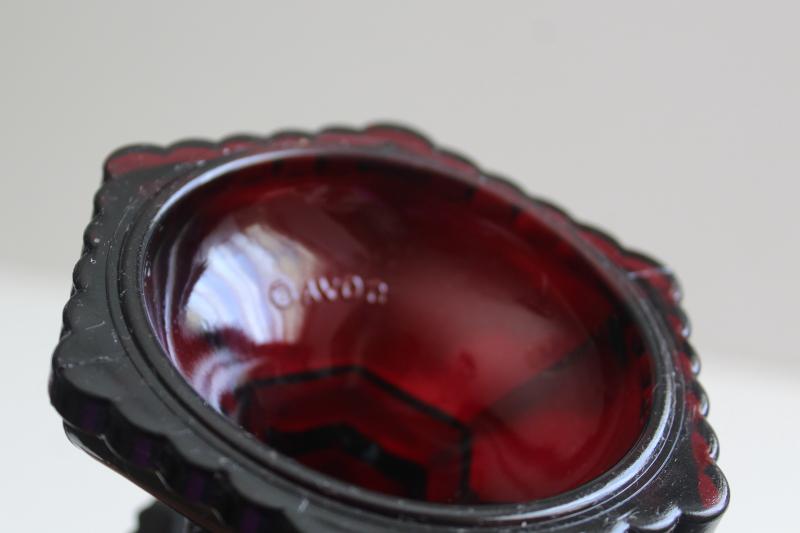 vintage Cape Cod ruby red glass vase, made by Fostoria for Avon
