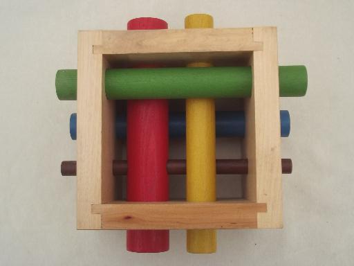 vintage Childcraft logic box, preschool early learning wood puzzle toy