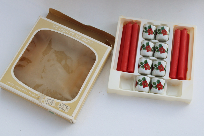 vintage Christmas candle holders for individual place settings, mini candle holders