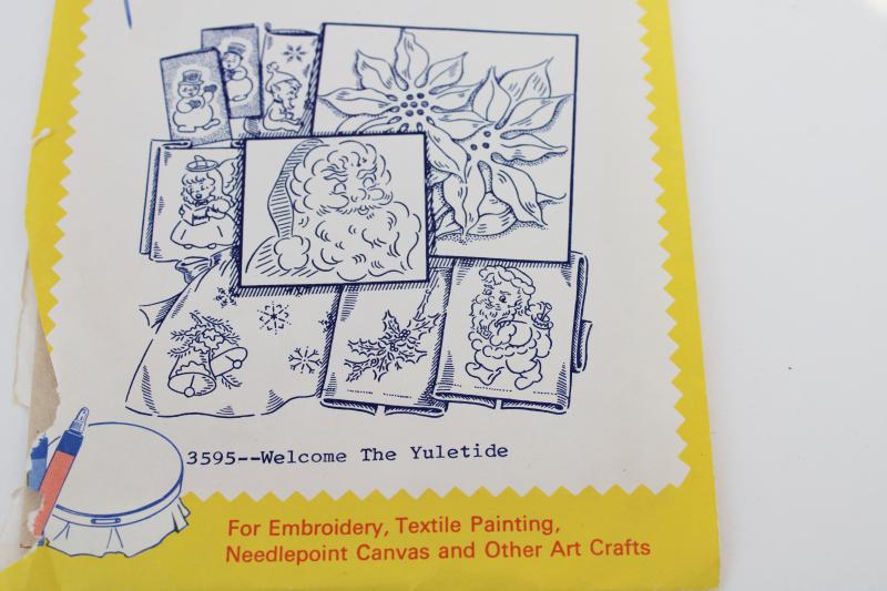 vintage Christmas designs, Aunt Marthas embroidery transfers for holiday crafts