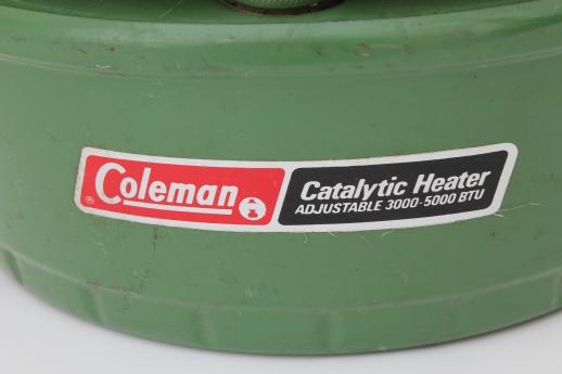 vintage Coleman 513A catalytic heater, 3000 to 5000 btu camping heater