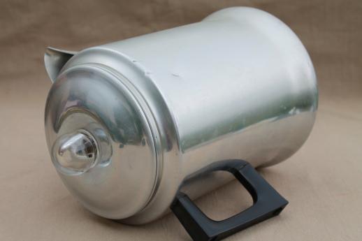 vintage Comet aluminum coffee pot, stovetop percolator 12 cup coffeepot