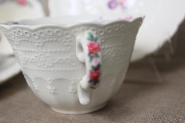 vintage Copeland Spode Jewel china tea cups & saucers, Claudia pattern
