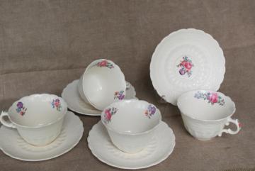 vintage Copeland Spode Jewel china tea cups & saucers, Claudia pattern