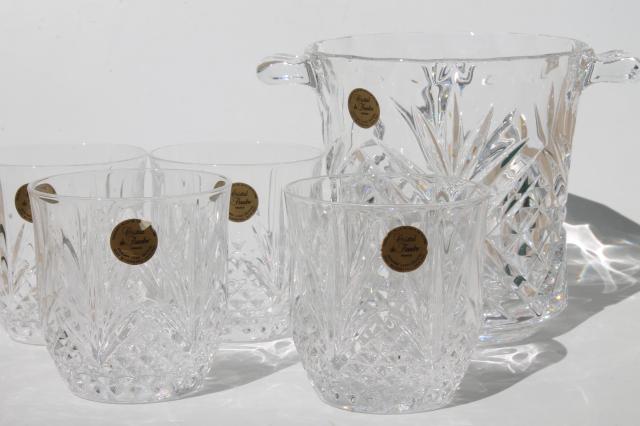 Crystal Champagne Flutes, Set of 8 Cristal De Flandre Crystal Flutes  Salzburg Pattern, Wedding Bridal Barware Gift, Made in France