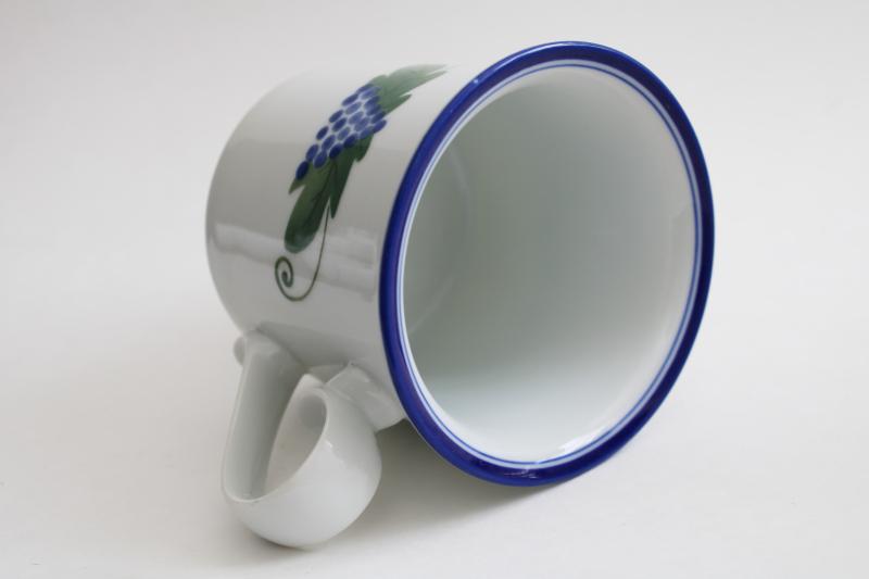 vintage Dansk Provence mug, blue grapes harvest pattern, made in Japan