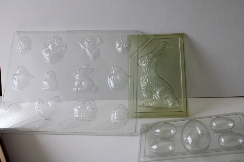 vintage Easter candy molds for chocolate, sugar eggs or seasonal craft projects