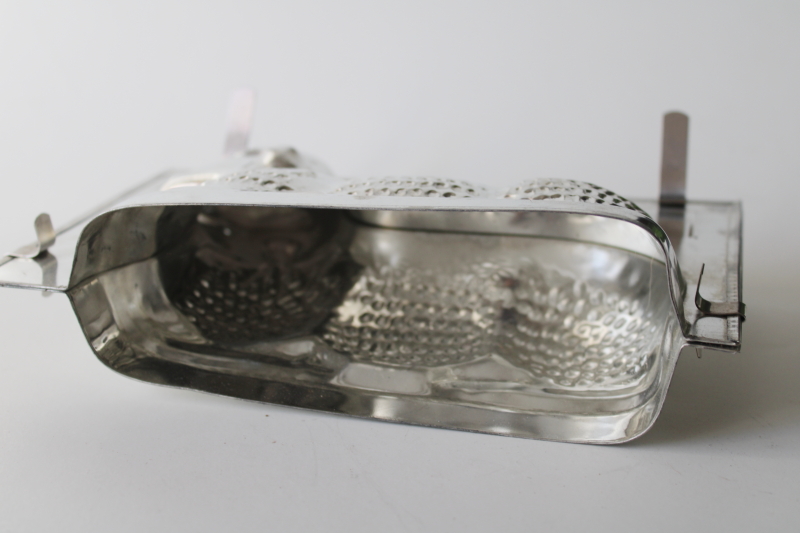 vintage Easter lamb tinned metal mold cake baking pan w/ clips, Kaiser West Germany