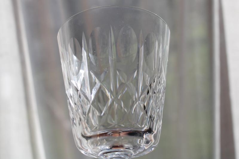 vintage Edinburgh crystal hand cut stemware, set of 12 cross & olive pattern water goblets