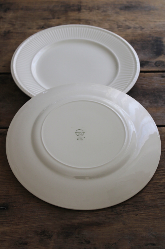 vintage England Wedgwood Edme dinner plates, fluted pattern plain ivory