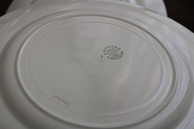 vintage England Wedgwood Edme dinner plates, fluted pattern plain ivory