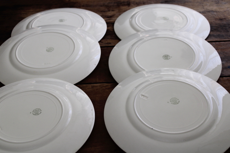 Vintage England Wedgwood Edme Dinner Plates Fluted Pattern Plain Ivory