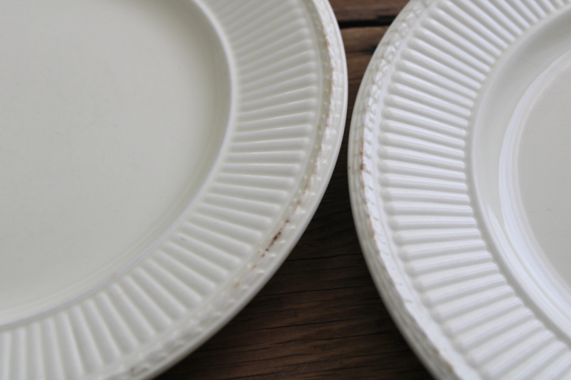 Vintage England Wedgwood Edme Fluted Pattern Plain Cream Ware China Luncheon Plates