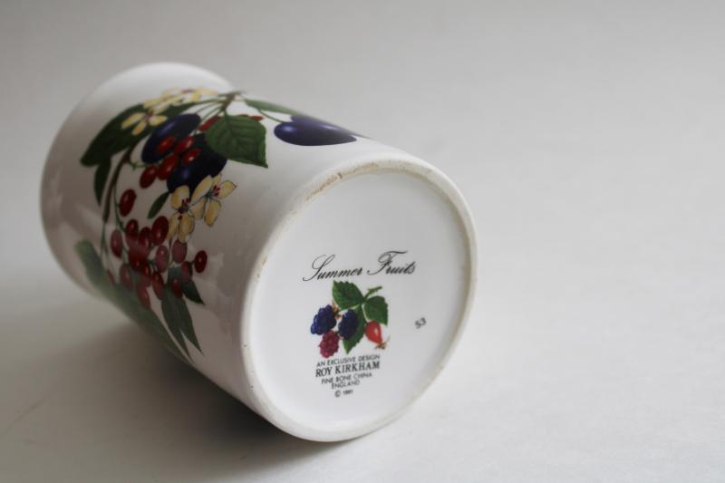 vintage English bone china tea mug or coffee cup Summer Fruits - Roy Kirkham