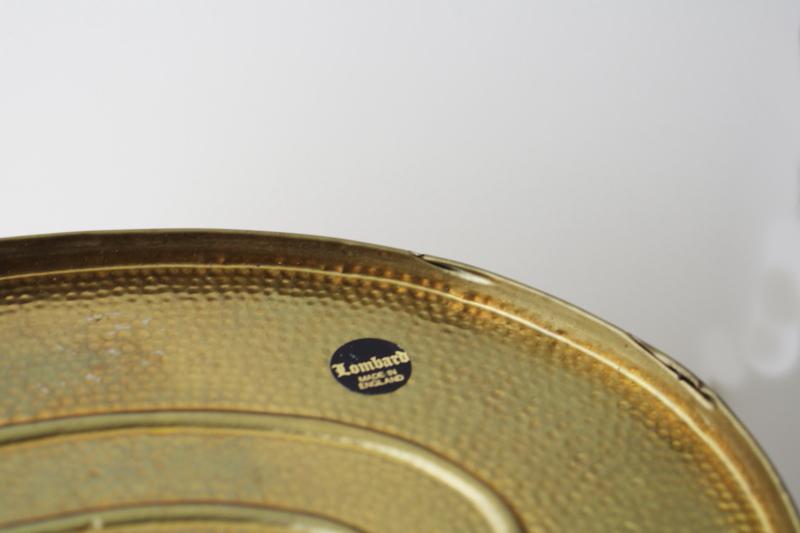 vintage English brass wastebasket, basket weave texture wrought brass England
