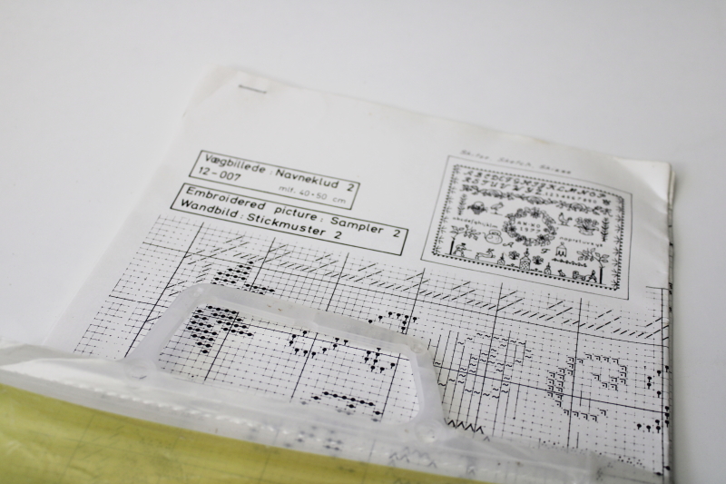 vintage Eva Rosenstand Denmark counted cross stitch sampler kit w