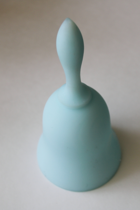 vintage Fenton blue mist frosted satin glass table bell