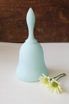 vintage Fenton blue mist frosted satin glass table bell