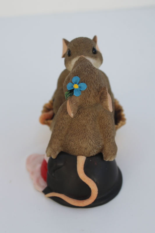 vintage Fitz  Floyd Charming Tails figurine, mouse couple chocolate covered cherry