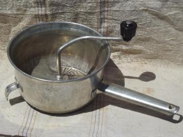 vintage Foley food mill, hand crank strainer for applesauce or baby food