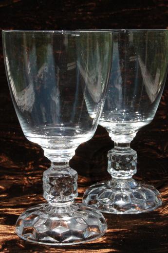 vintage Fostoria American Lady pattern water goblets or large wine glasses