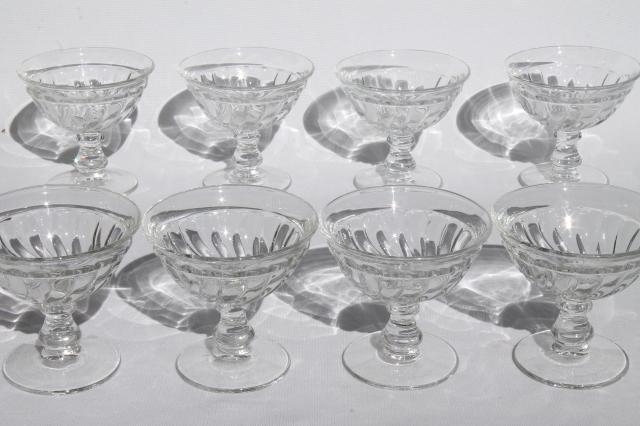 vintage Fostoria Colony glass crystal clear champagne glasses set of 8 saucer champagnes