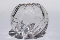 vintage Fostoria Colony pattern pressed glass round vase rose bowl / ivy ball