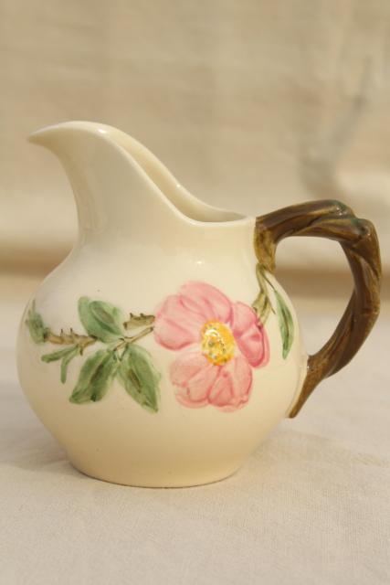 vintage Franciscan Desert Rose creamer & sugar set w/ large cream pitcher