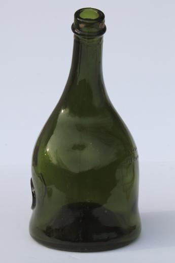 vintage French glass table decanter wine or brandy bottle marked Saint Vivant Paris France