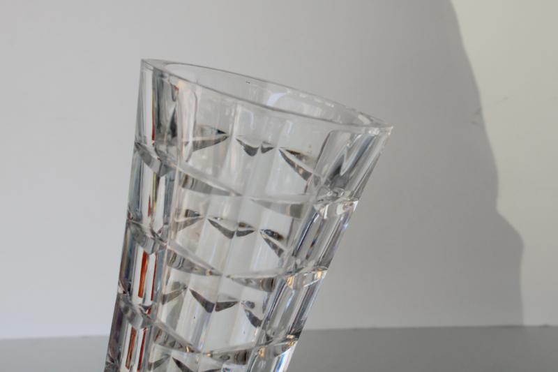 vintage French lead crystal vase, Cristal d'Arques Soliflor pattern